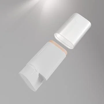 White plastic Sunscreen Stick packaging with translucent clear cap Stock Illustration