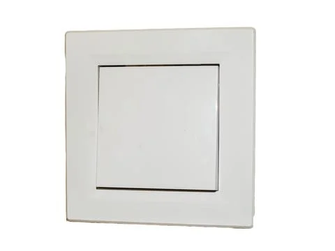 White plastic switch isolated on white background Stock Photos