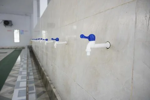 White plastic tap Stock Photos