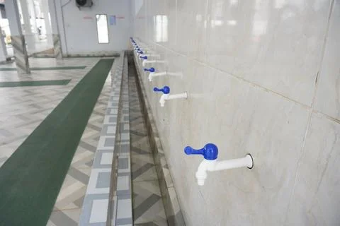 White plastic tap Stock Photos