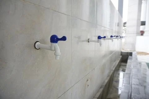 White plastic tap Stock Photos