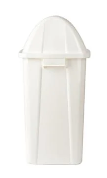 White plastic waste bin isolated on white Stock Photos
