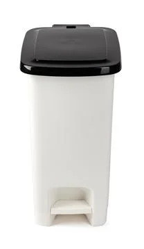 White plastic waste bin isolated on white Stock Photos