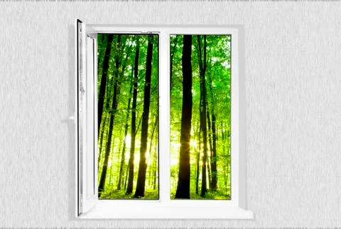 White plastic window Stock Photos