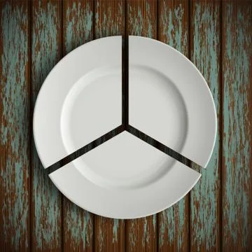 White plate in the form of segments Stock Illustration