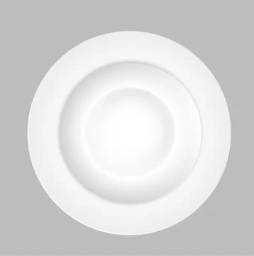 White Plate on Gray Background. Vector Illustration Stock Illustration