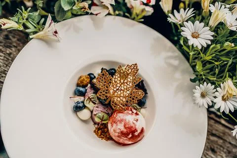White plate with ice Stock Photos