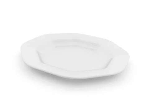 White plate isolated on white background Stock Illustration