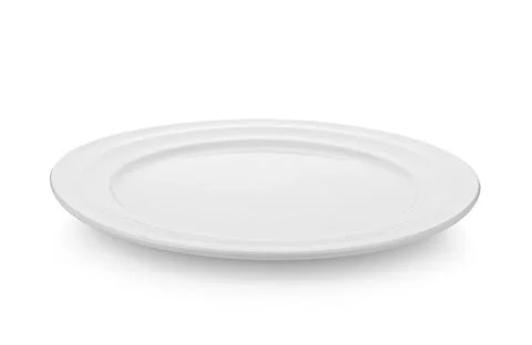 White plate isolated on white background Stock Photos
