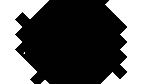 The white plate in the middle breaks down into clear rectangles that fall and a Stock Footage 153285280