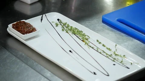 White Plate for Serving the Table Stock Footage 132170060