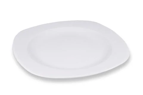 White plate with shadow Stock Photos
