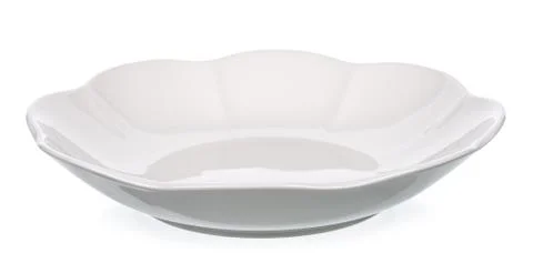 White plated isolated on the white background Stock Photos