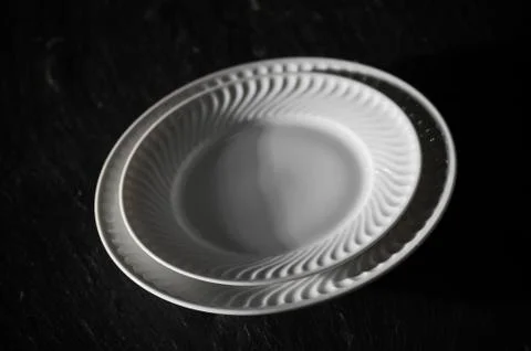 White plates Stock Photos