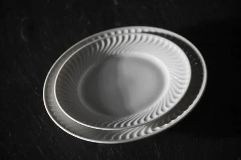White plates Stock Photos