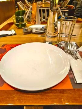 White plates Stock Photos