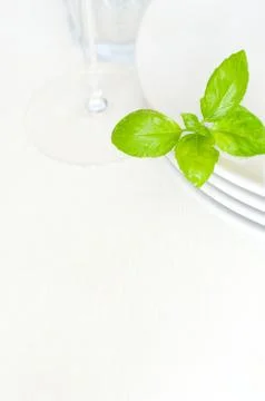 White plates on table Stock Photos