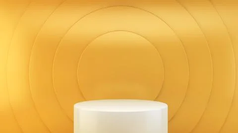 White platform on yellow background Stock Illustration