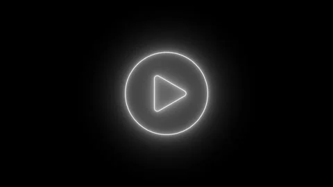 White play button icon animation Stock Footage 303069641