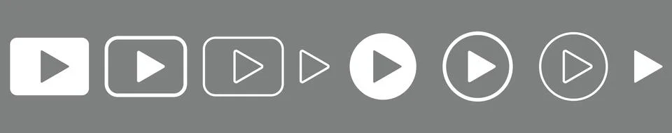 White play buttons Stock Illustration