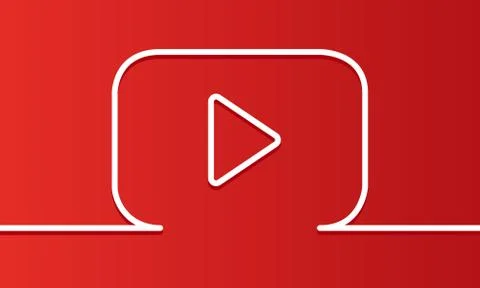White play icon on red background. Video player background. Vector. EPS 10 Stock Illustration