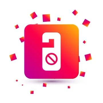 White Please do not disturb icon isolated on white background. Hotel Door Hanger Stock Illustration