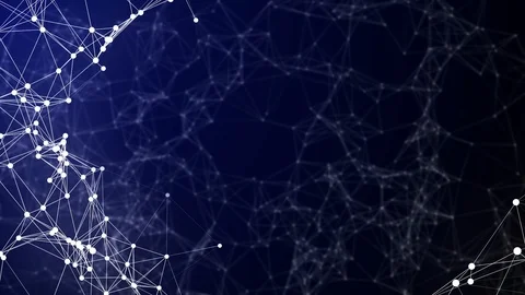 White Plexus on Dark Blue - Networking Graphic - Looping Background HD Vidéo 96084251