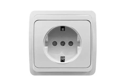 White plug isolated on white background Stock Photos
