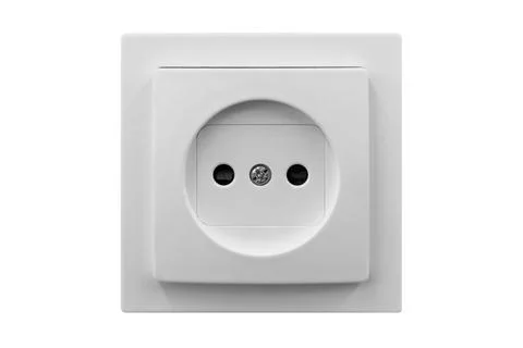 White plug isolated on white background Stock Photos