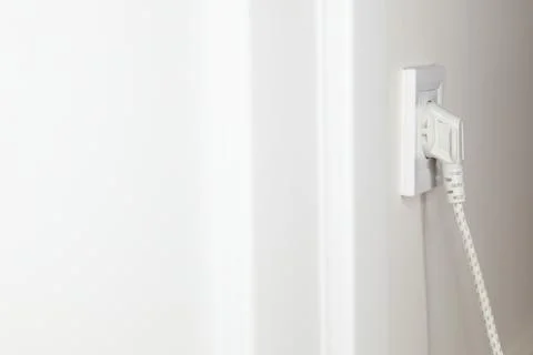 White plug in socket electric energy Stock Photos