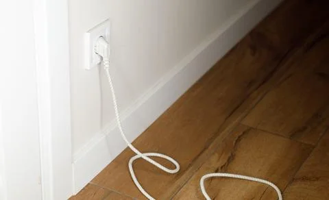 White plug in socket electric energy Stock Photos
