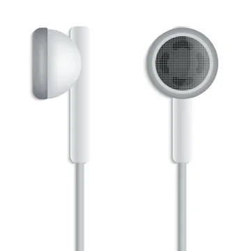 White plug stereo headphones Stock Illustration