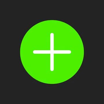 White Plus Button on Green Rounded Background. Isolated Simple Icon. Illustrazione stock