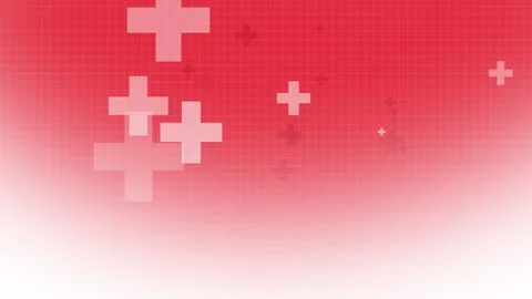 White plus symbols of different sizes and opacity on red background. Abstract Video stock 284933102