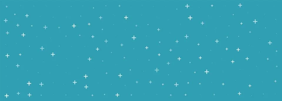 White plus symbols of different sizes and opacity on blue background. Abstract Stock Illustration