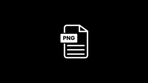 White PNG document icon animation isolated on black background Stock Footage 327606891