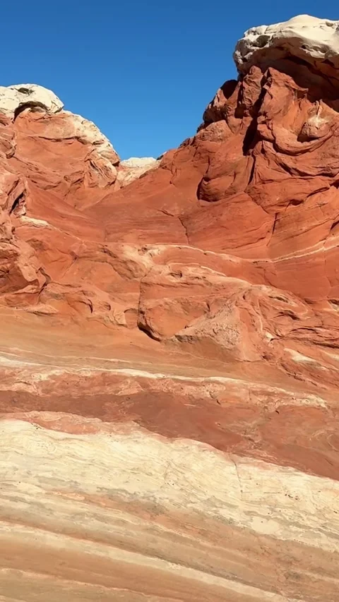 White Pocket sandstone formations in Vermilion Cliffs Arizona, video frame with Stock Footage 346802180