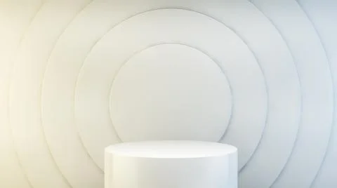 White podium on abstract circles background Stock Illustration