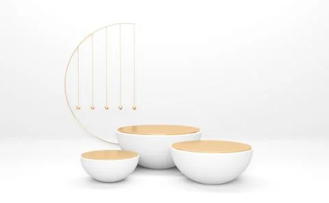 White podium on background abstract minimal style. 3D rendering Stock Illustration