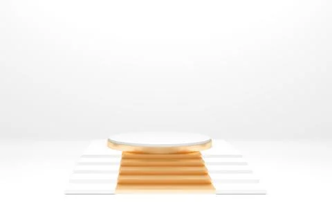 White podium on background abstract minimal style. 3D rendering Stock Illustration