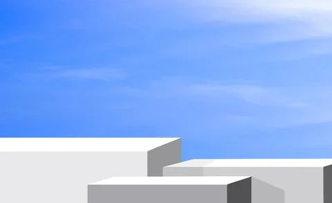 White podium blue sky  イラスト素材