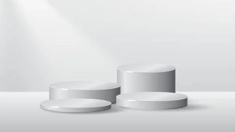 White podium in different sizes elegant background of luxury empty presenta.. Illustrazione stock