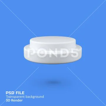 White podium isolated 3d render icon illustration PSD Template