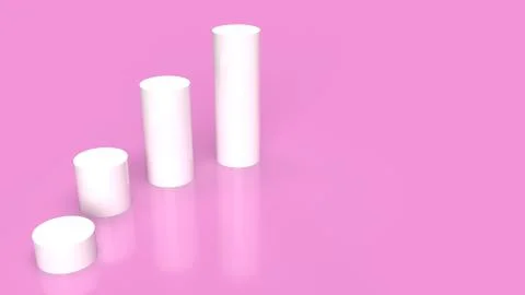 White Podium platform on pink background 3d rendering.. Stock Illustration