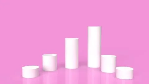 White Podium platform on pink background 3d rendering.. Stock Illustration