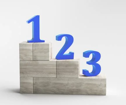 White podium on white background, 3d rendering Stock Illustration