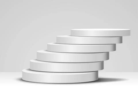 White podium in the white studio room Stock Illustration