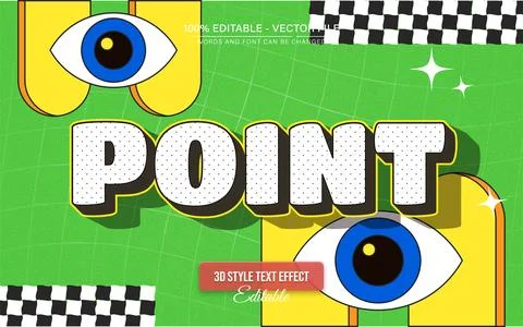 White Point Groovy Style Text Effect Editable Stock Illustration