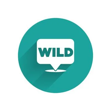 White Pointer to wild west icon isolated with long shadow. Western signboard Stock Illustration