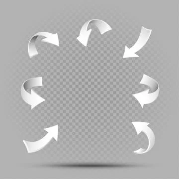 White pointing arrows set Stock Illustration